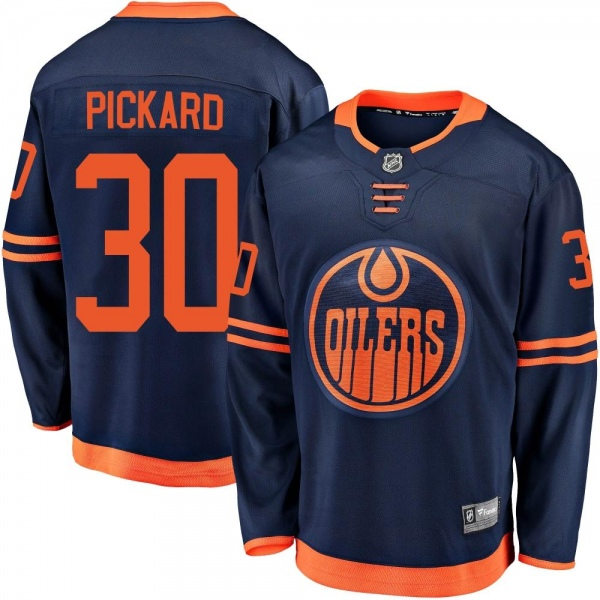 Men's Edmonton Oilers #30 Calvin Pickard Fanatics Navy Alternate Jersey